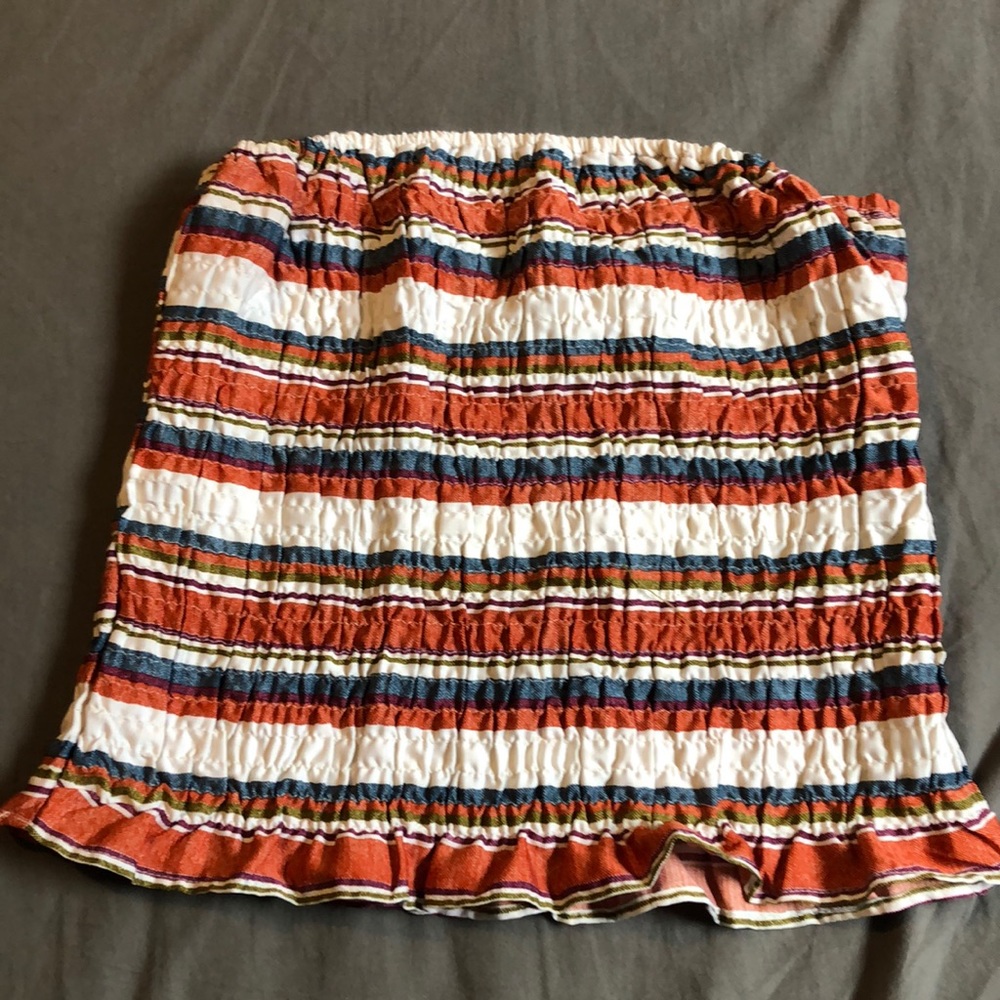 Striped ridged crop top